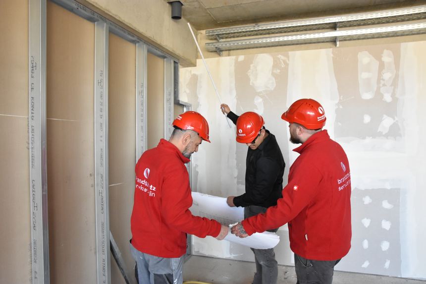 Aufmaß an einer Trockenbauwand